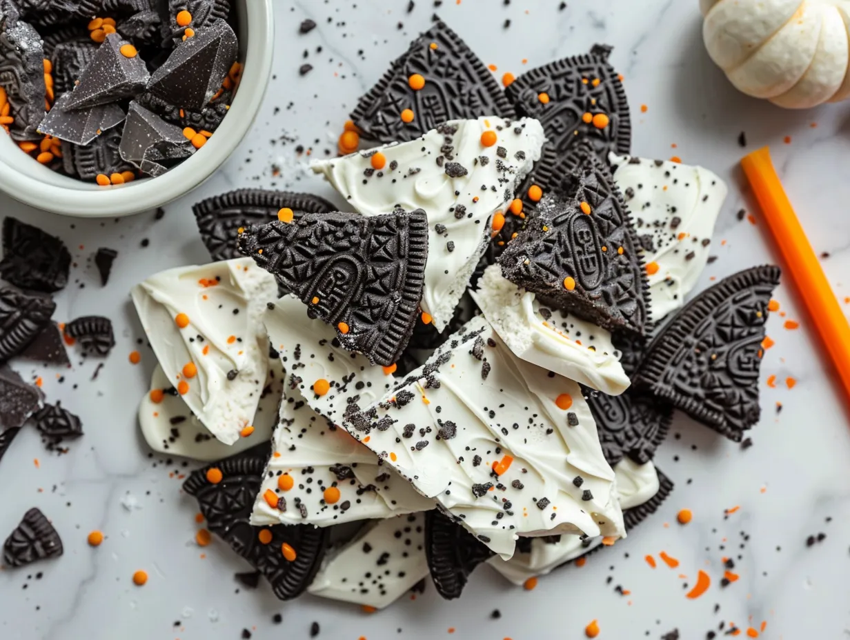 Ingredients for making Halloween Oreo Bark