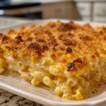 Macaroni Corn Casserole on a Plate