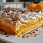Pumpkin Cannoli Cake Roll on a Festive Platter
