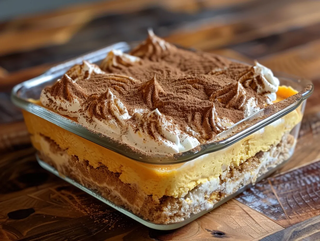 Delicious Pumpkin Tiramisu on display
