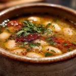 A comforting bowl of white bean soup.