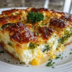 A Delicious Broccoli Cheese Rice Casserole Ready to Serve