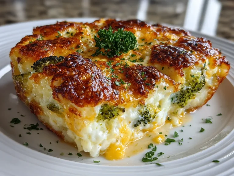 A Delicious Broccoli Cheese Rice Casserole Ready to Serve