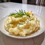 A Delicious Plate of Rosemary Garlic Mashed Potatoes