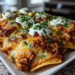 Appetizing Chicken Enchilada Nachos Ready to Serve