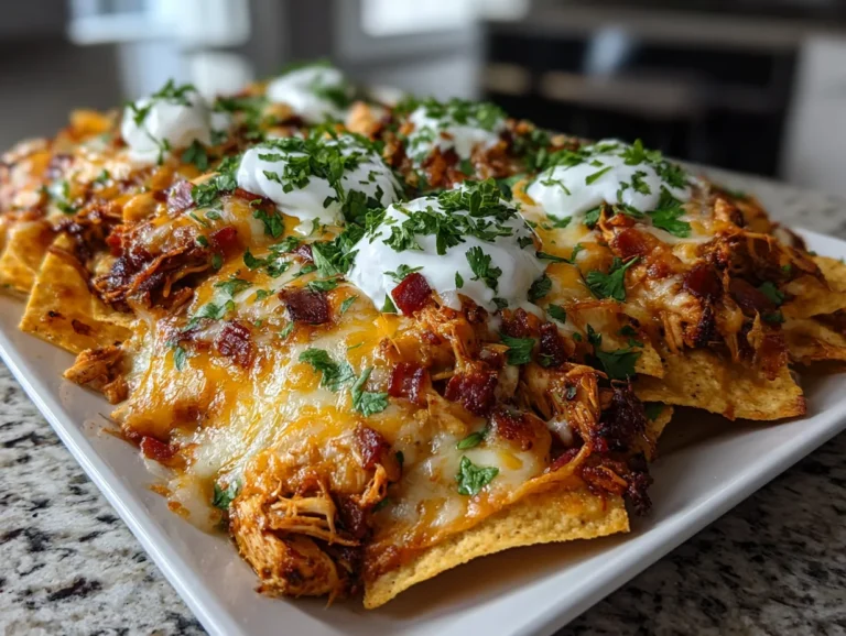 Appetizing Chicken Enchilada Nachos Ready to Serve