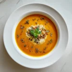 Bowl of Delicious Homemade Roasted Veggie Soup