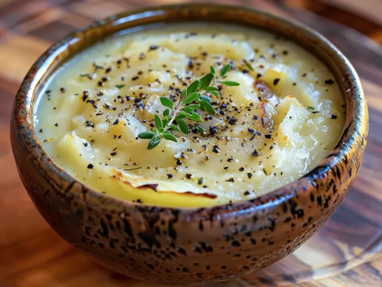 Bowl of Roasted Garlic Potato Soup