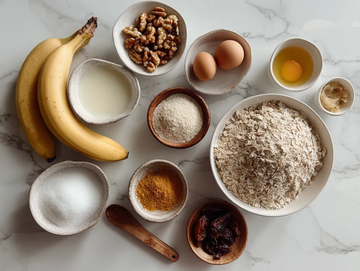 Ingredients for making Carrot Cake Banana Bread.