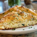 Cheddar Zucchini Scones on a Wooden Board