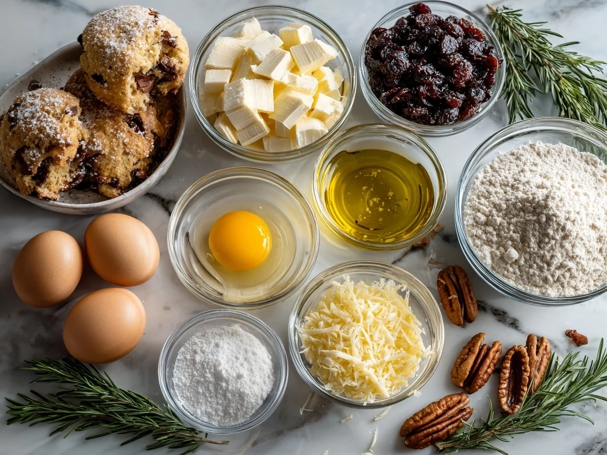 Ingredients for Christmas Tree Charcuterie Board including cream cheese, smoked salmon, dill, capers, lemon, crackers, cheeses, meats, and berries.