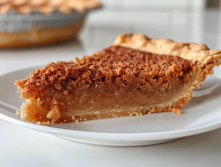 Close-up of a Slice of Kentucky Sawdust Pie