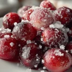 Close-up of glistening No-Added-Sugar Sugared Cranberries
