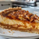 Decadent Salted Caramel Apple Pie Cheesecake Slice