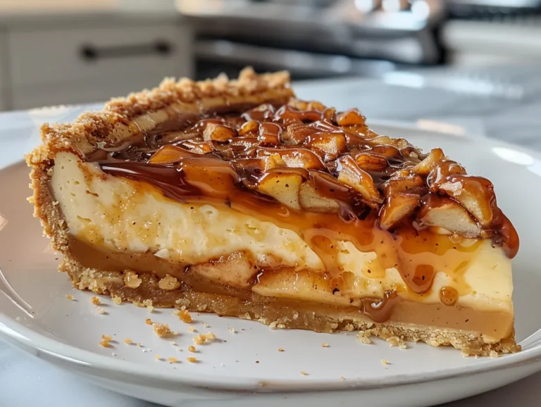 Decadent Salted Caramel Apple Pie Cheesecake Slice