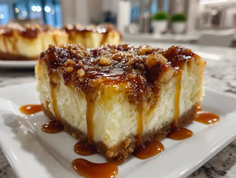 Delicious Caramel Apple Cheesecake Bars Ready to Eat