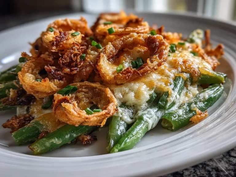 Delicious Cheesy Green Bean Casserole Ready to Eat