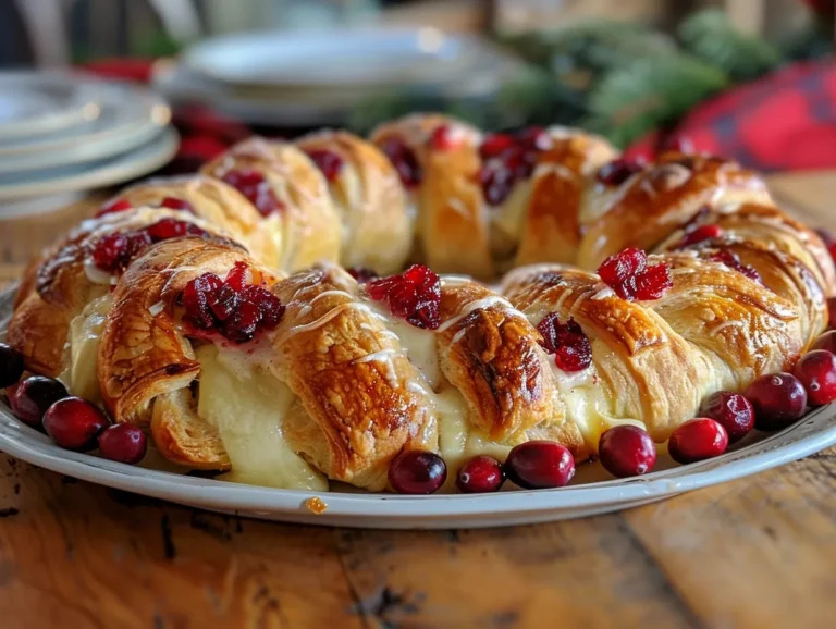 Delicious Cranberry Brie Crescent Wreath