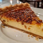 Delicious Custard Pie with Praline Sauce