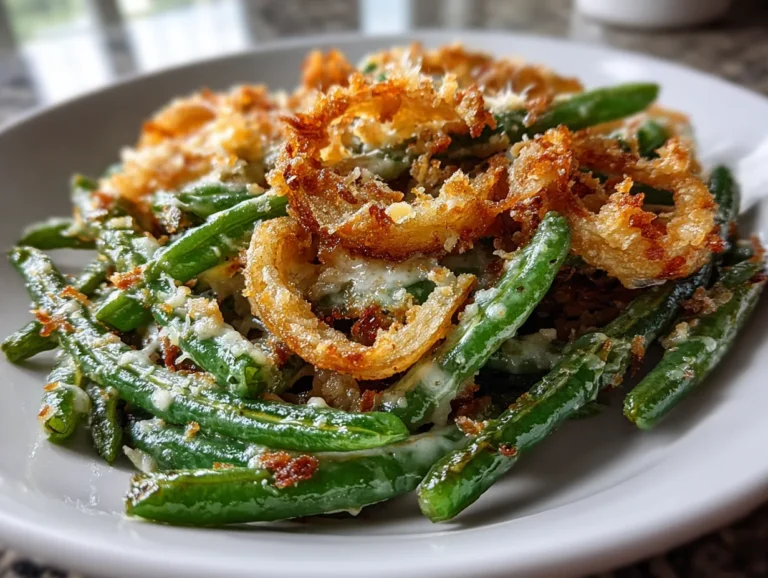 Delicious Garlic Parmesan Green Bean Casserole