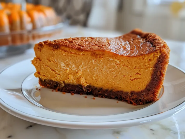 Delicious Slice of Pumpkin Cheesecake