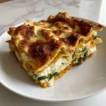 Delicious vegetarian pumpkin spinach lasagna