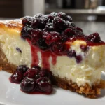 Delicious White Chocolate Blueberry Cheesecake