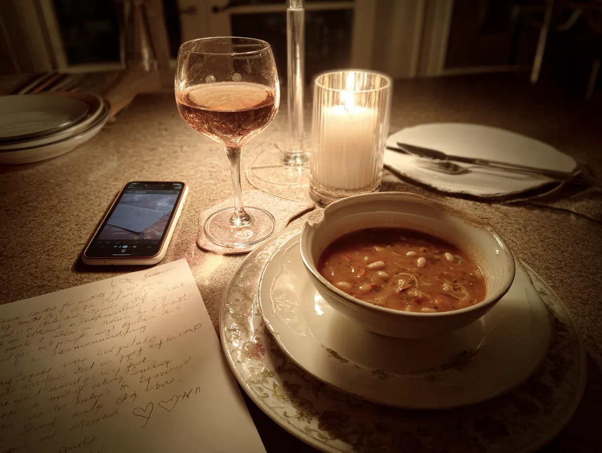 Person enjoying a warm and comforting bowl of homemade white bean soup