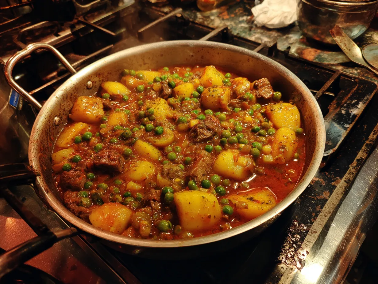 Woman enjoying a bowl of homemade Greek peas stew with potatoes, garnished with dill and a lemon wedge.