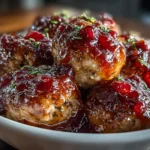 Festive Cranberry BBQ Crockpot Meatballs