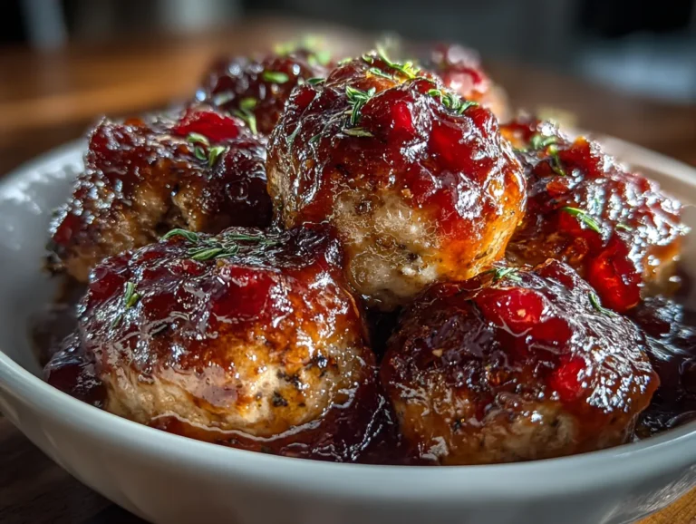 Festive Cranberry BBQ Crockpot Meatballs