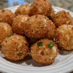 Finished Bacon Jalapeño Cream Cheese Balls on a Platter