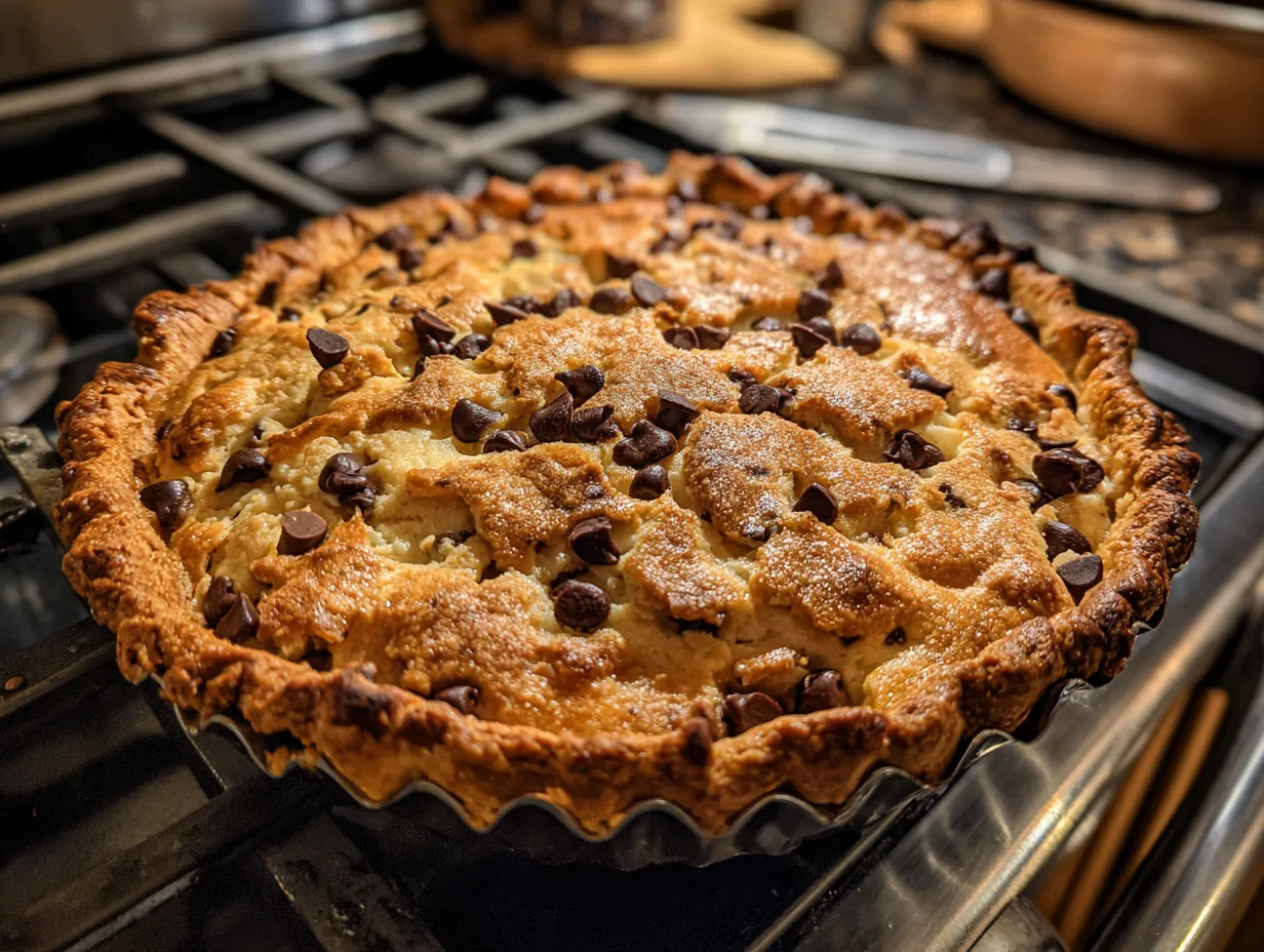 Finished Chocolate Chip Cannoli Pie