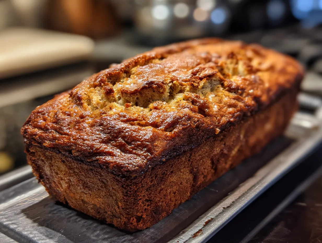 Delicious and freshly baked cinnamon roll zucchini bread with glaze