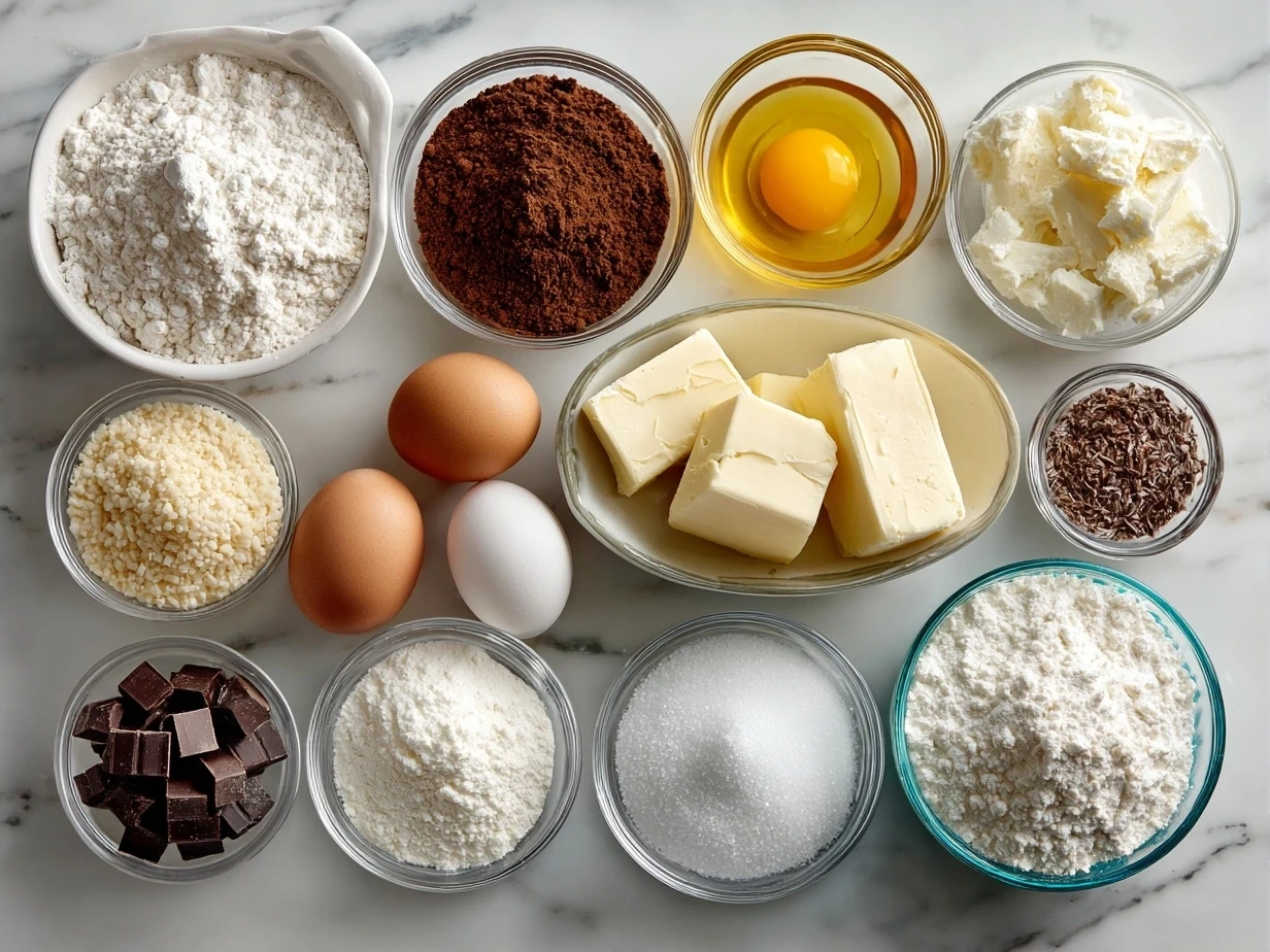 Heart-Shaped Cupcakes Ingredients
