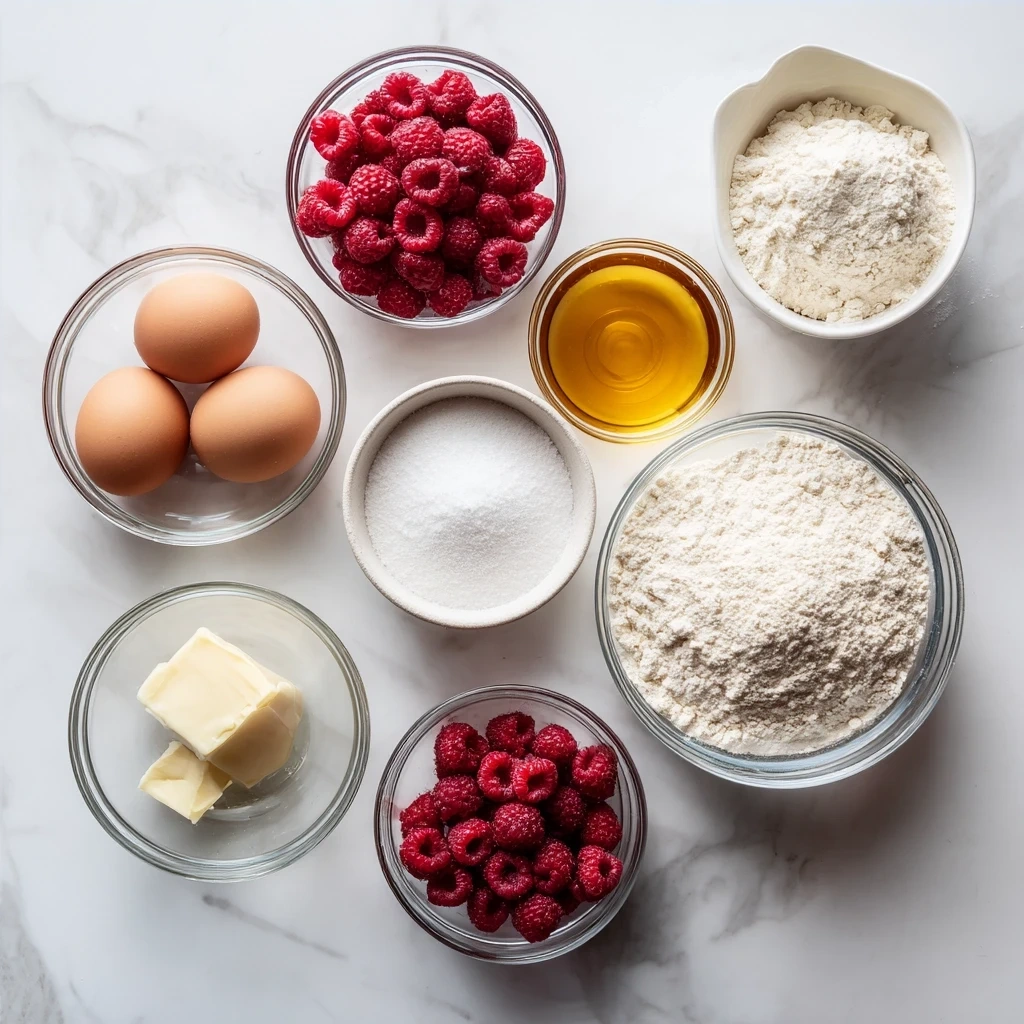 All the ingredients you will need to make a delicious Raspberry Swirl Brioche Loaf