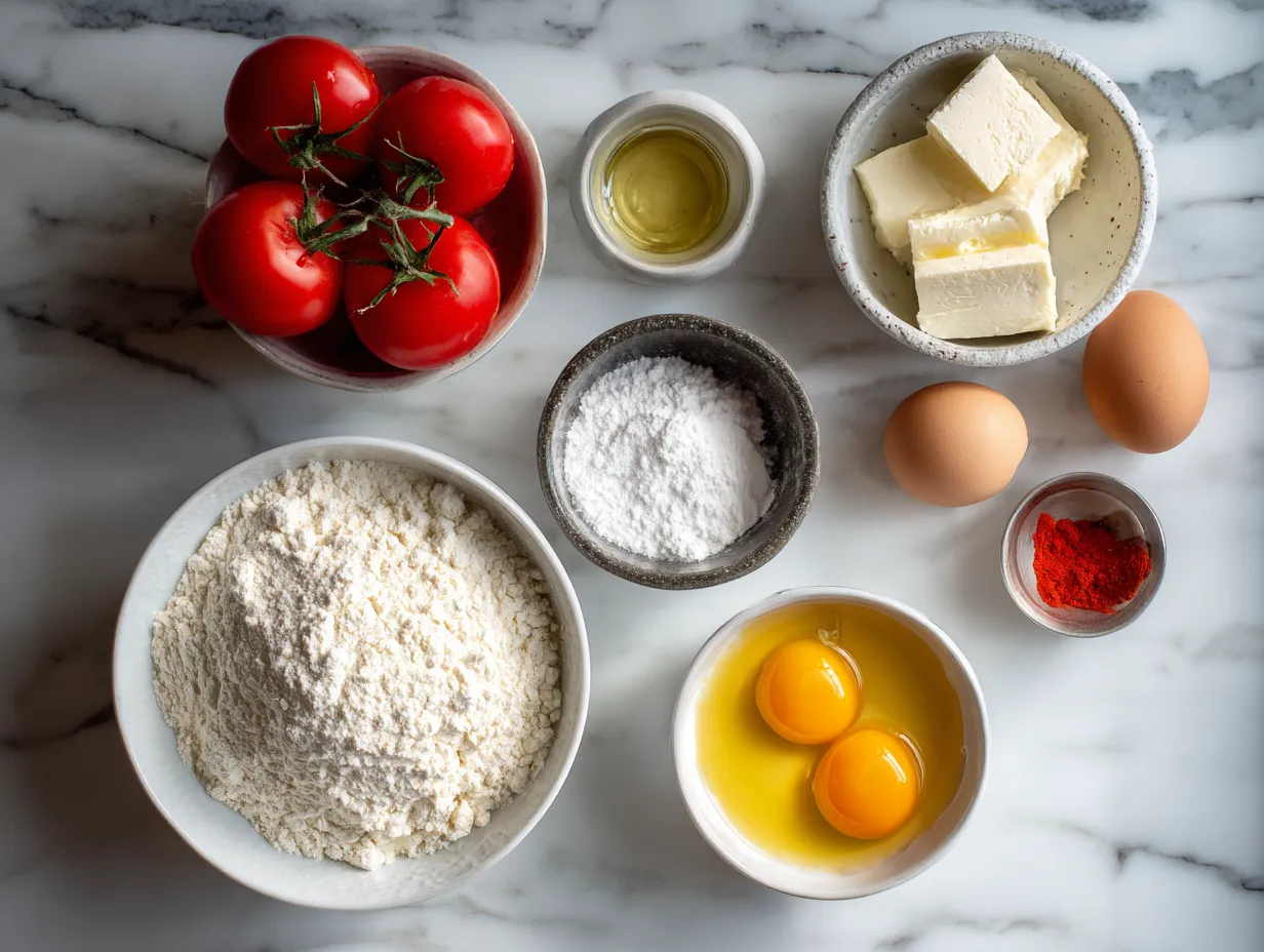 Ingredients for cornbread casserole including corn muffin mix, corn, sour cream, and cheese