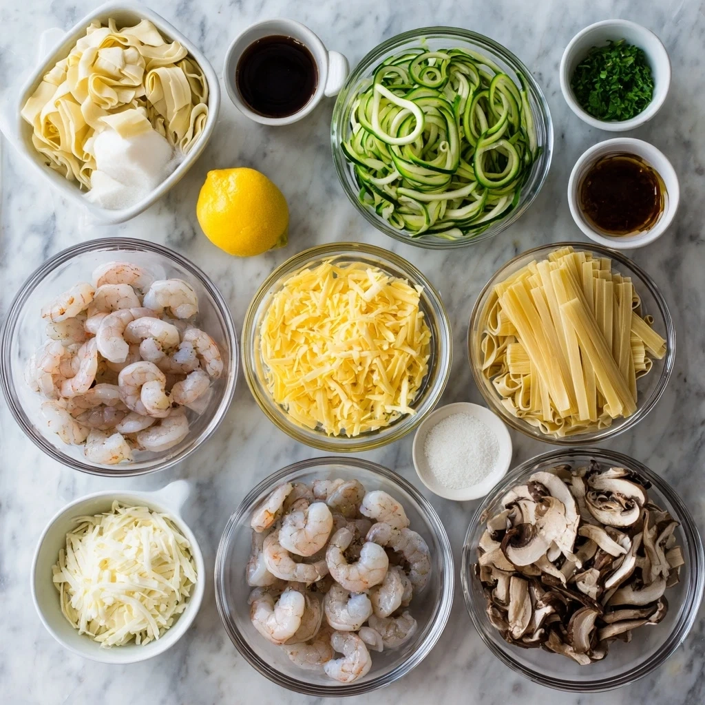 Ingredients for shrimp linguine recipe