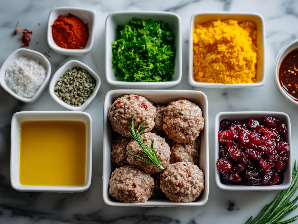 Ingredients for Spicy Cranberry BBQ Meatballs