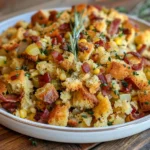 Warm and inviting Bacon Cornbread Stuffing dish