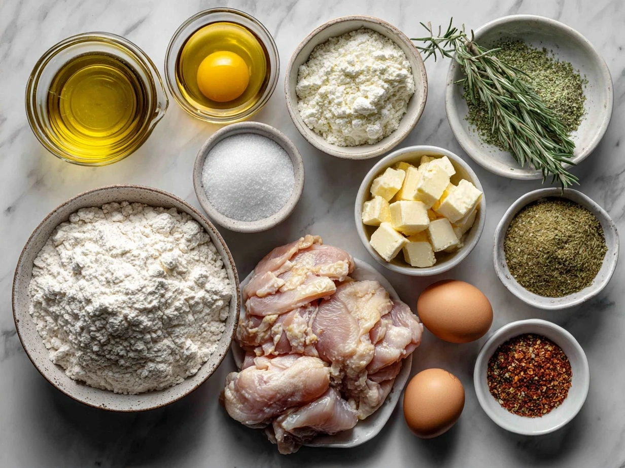 Ingredients for Cajun Chicken Pasta including chicken breasts, Cajun seasoning, pasta, garlic, onion, bell pepper, cream, broth, Parmesan cheese, and parsley