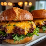 Close-up of Cheddar Jalapeño Burger