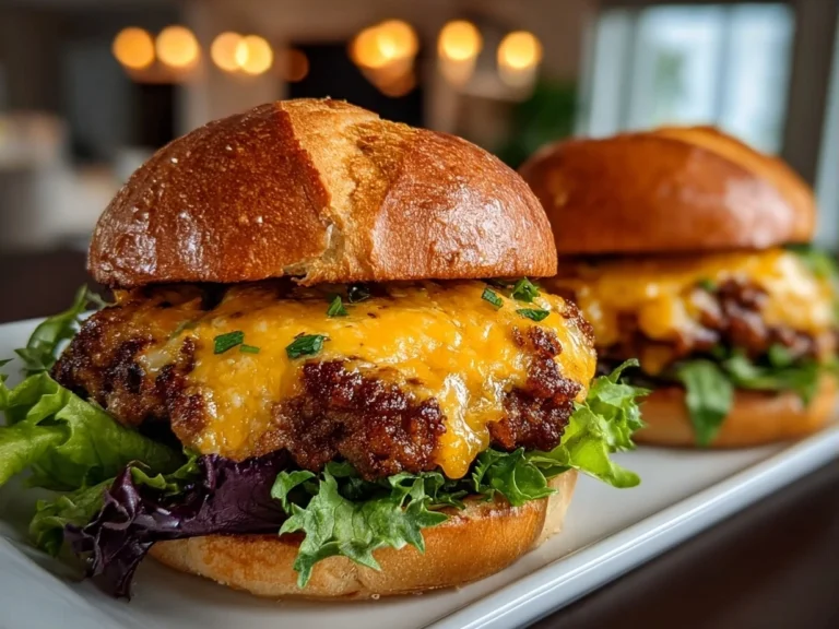 Close-up of Cheddar Jalapeño Burger