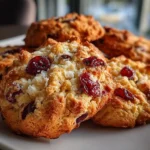 Close-Up of Freshly Baked Christmas Cranberry Orange Cookies
