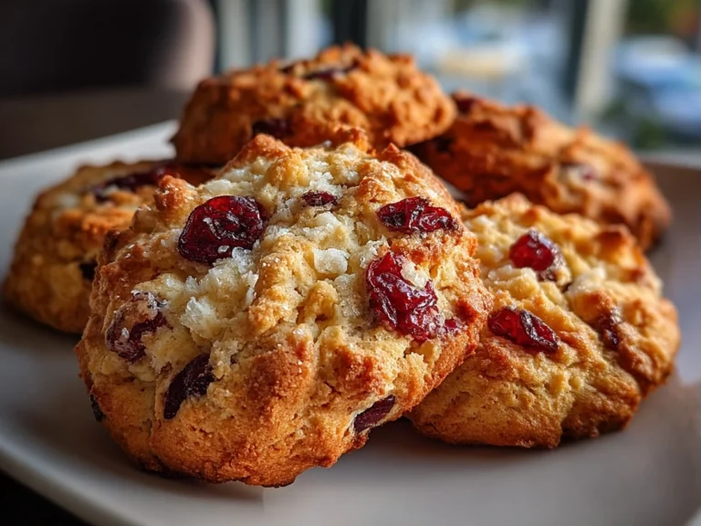 Close-Up of Freshly Baked Christmas Cranberry Orange Cookies
