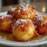 Close-up of golden, crispy Homemade Buñuelos