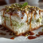 Close-up of homemade Pistachio Lush Dessert