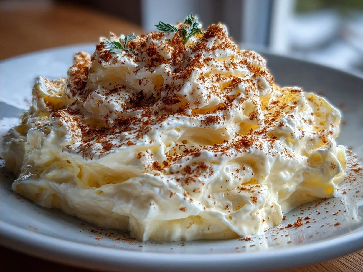 Final creamy horseradish sauce ready to serve in a bowl