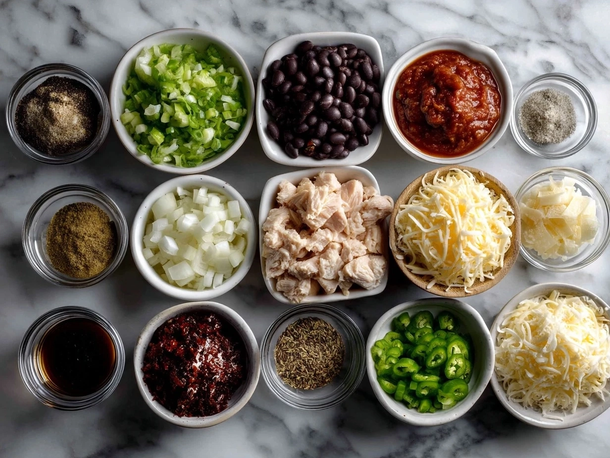 Ingredients for Crockpot Chicken Enchilada Casserole