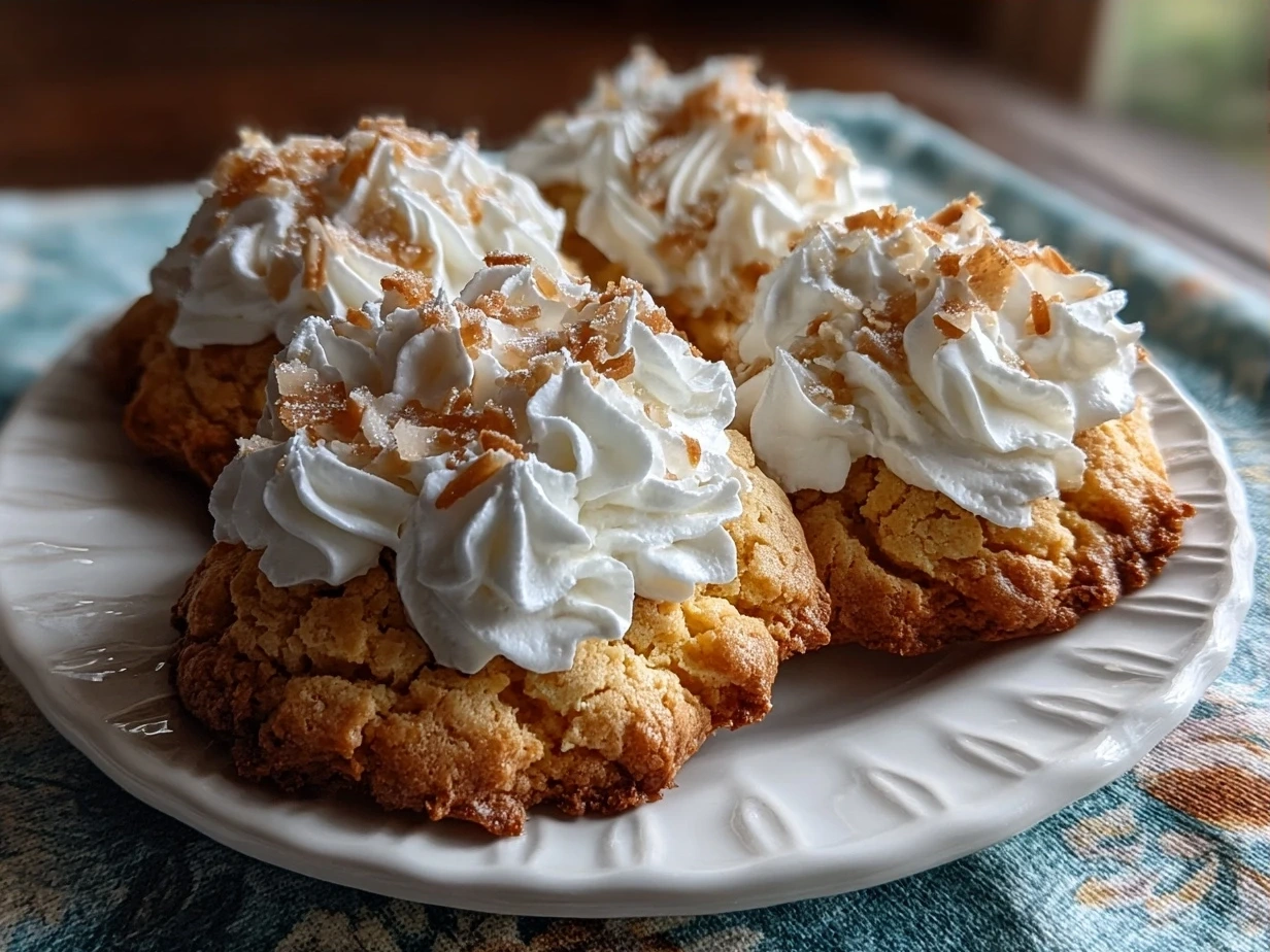 Finished Easy Cool Whip Cookies arranged on a plate.